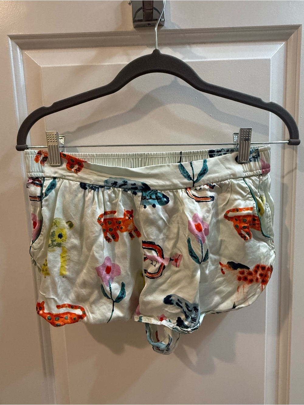 Yumi Kimura / LyreBird Anthropologie Silky Whimsical Animal Print PJ Shorts